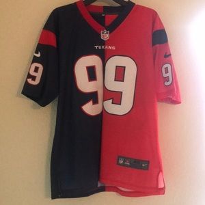 Houston Texans J.J.Watt Half Blue Half Red Jersey